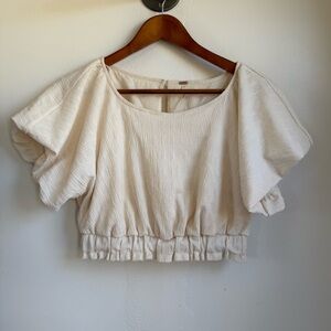 FREE PEOPLE Tovah Keyhole Back Crop Top Size Small